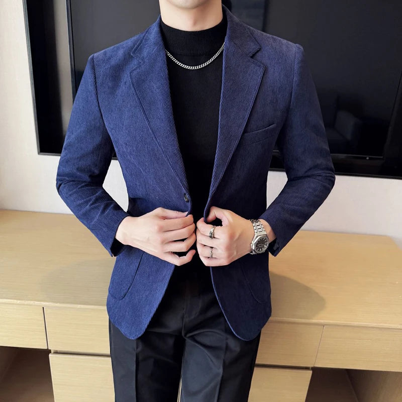 Blue Suit Jacket Long-Sleeve