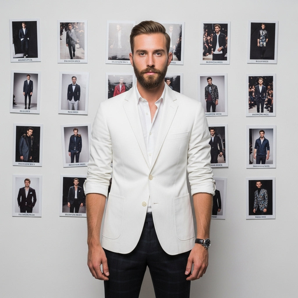 Smart Casual Modern Suit White